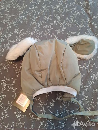 Детская теплая шапочка с ушками