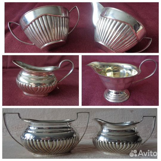 Кувшин Кофейник Молочник Посеребренное Англия