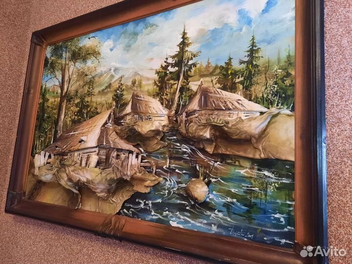 Картина натуральная кожа 11580