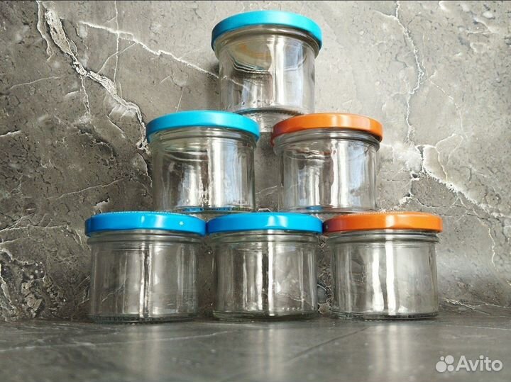 Баночки стеклянные с крышкой 0,125 литра 10 шт