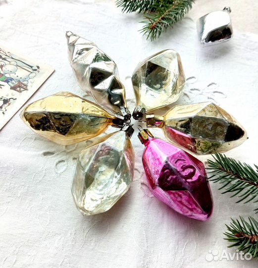 Елочные игрушки стекло СССР