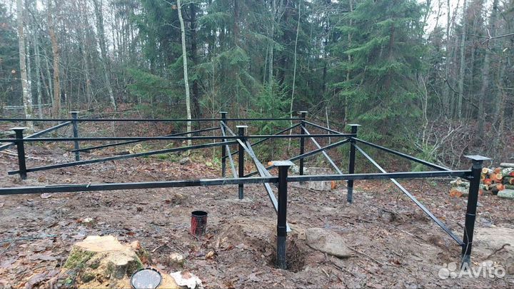 Винтовая свая d89, оголовки + монтаж