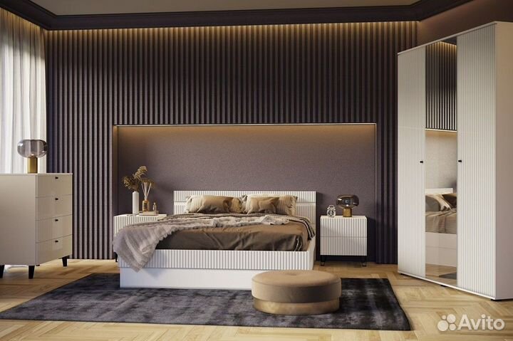 Оливия Тумба прикроватная 1 ящик Набор 2шт. Белый /Шарли Белый