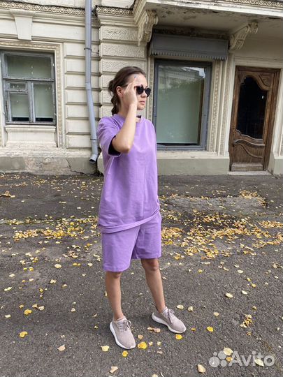 Летний костюм с шортами из хлопка