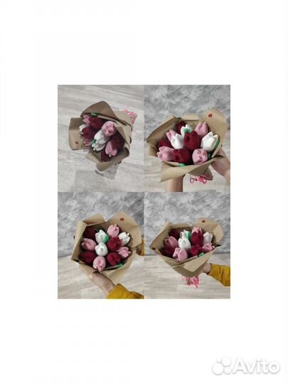 Вязанные цветы