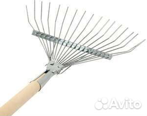 Грабли веерные, оцинкованные, с черенком