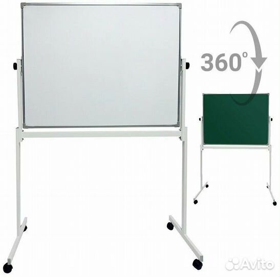 Доска маркерная/меловая 100 х 120 см на колесиках