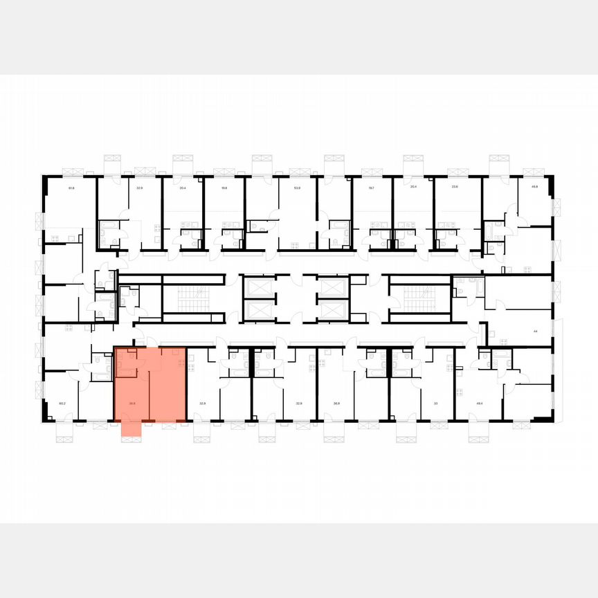 1-к. квартира, 36,8 м², 2/22 эт.