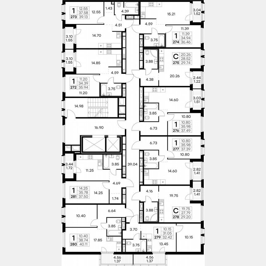 1-к. квартира, 39,1 м², 14/15 эт.