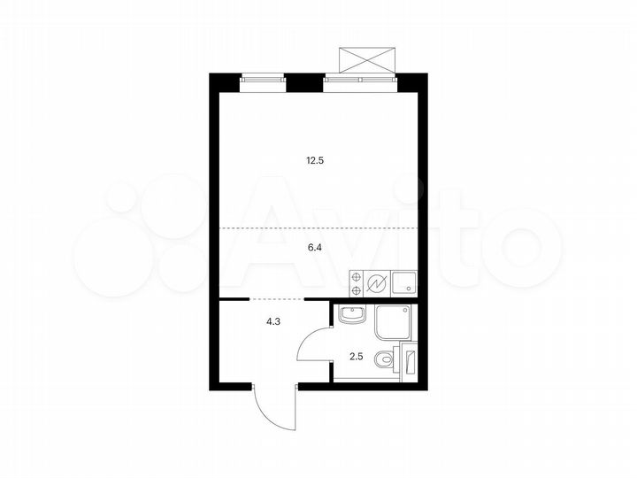 Квартира-студия, 25,7 м², 27/33 эт.