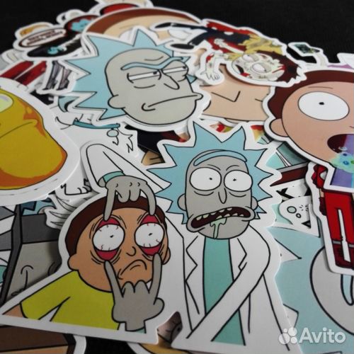 Стикеры для ноутбука с Риком и Морти и др