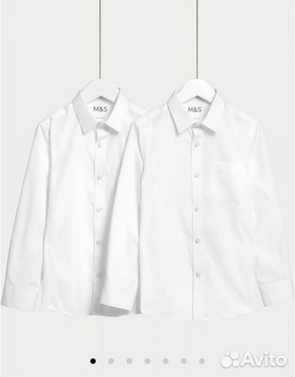 Школьные рубашки 2 шт marks spenser 9/10 лет
