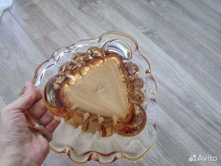 Ваза конфетница цветное стекло