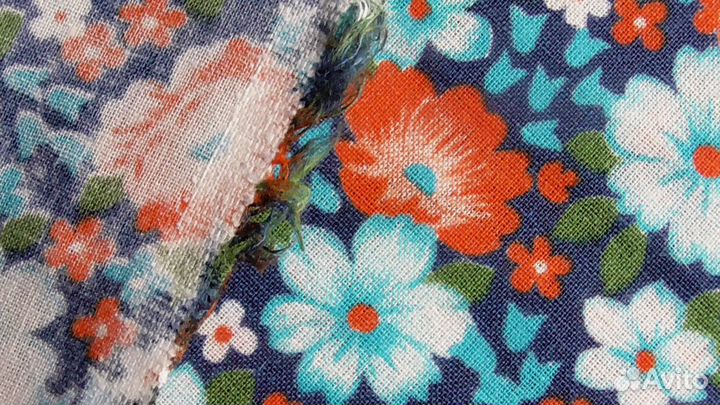 Отрезы. 4 винтажных отреза.Ситец натуральный.СССР