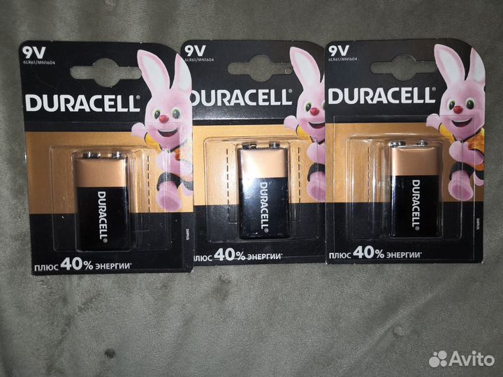 Батарейки duracell 9 v 6LR61/MN1604
