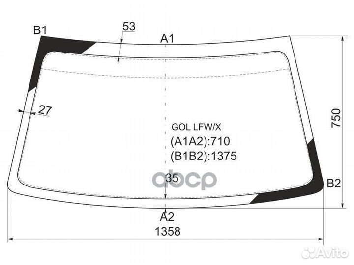 Стекло лобовое volkswagen pointer 3/5D HBK 03-0