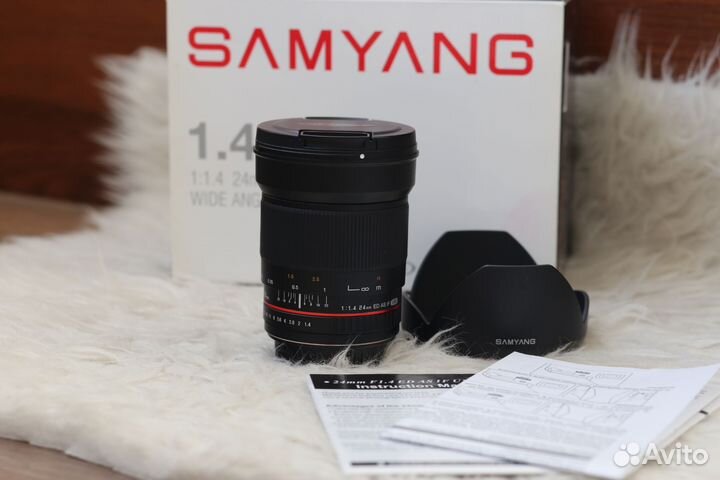 Объектив samyang 1.4/24 mm Canon