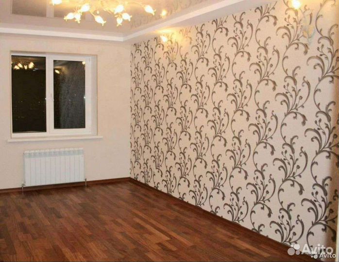 Поклейка обоев, шпаклевка, отделка