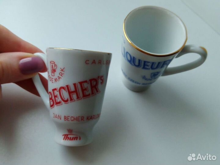 2 Кружки мини Becher's Liqueur Чехия Thun фарфор