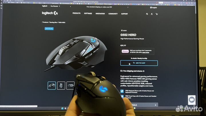 Logitech G502 Hero 25000 sens 9 кнопок