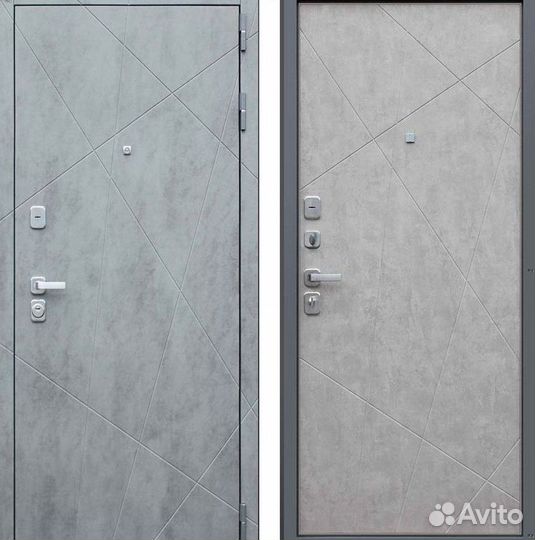 Дверь входная Бетон тёмный металлическая