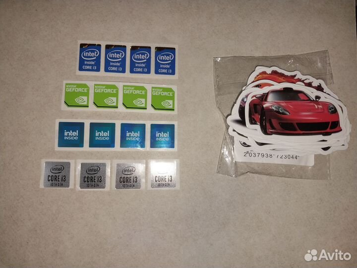 Наклейки Intel Core i3.Nvidia.Автомобили