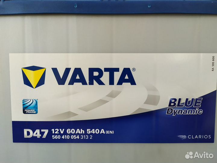 Аккумулятор 60Ah Varta 540A D47 азия стандарт D23L