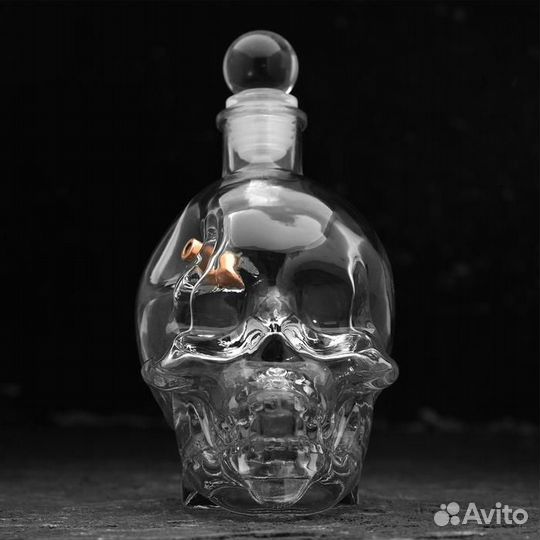 Штоф 'Непробиваемый. Череп', с пулей, 400 мл