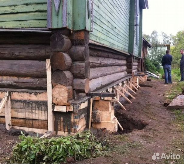 Замена венцов, лаг, подъем дома Ремонт пола