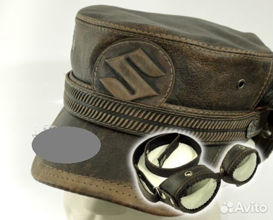 Фуражка байкерская из натуральной кожи крс