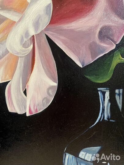 Картина маслом интерьерная роза