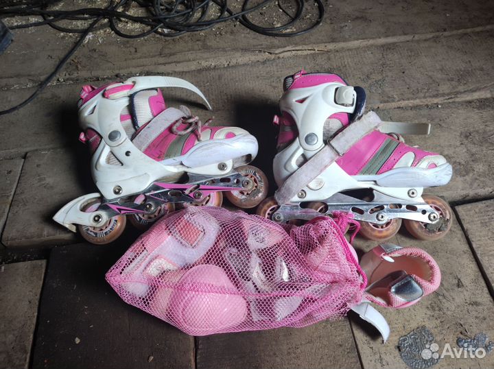 Роликовые коньки детские с защитой