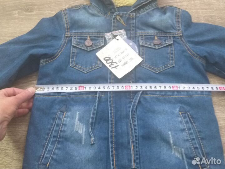 Джинсовая куртка детская с мехом новая