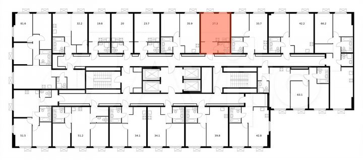 Квартира-студия, 27,3 м², 2/33 эт.