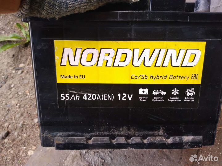 Аккумулятор 55ah 420a 12v norvind