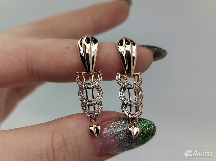 Серьги, покрытие золото