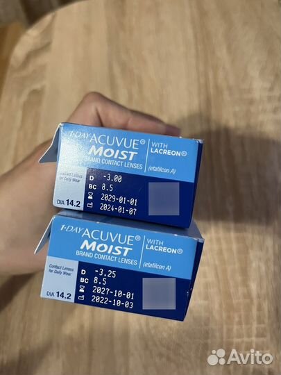 1 day acuvue moist -3.00, -3.25