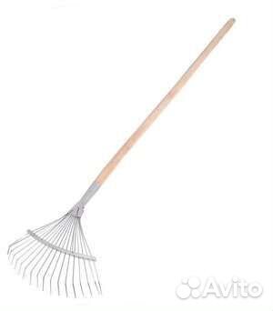 Грабли веерные, оцинкованные, с черенком