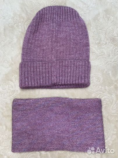 Шапка и Снуд 52-54 для девочки
