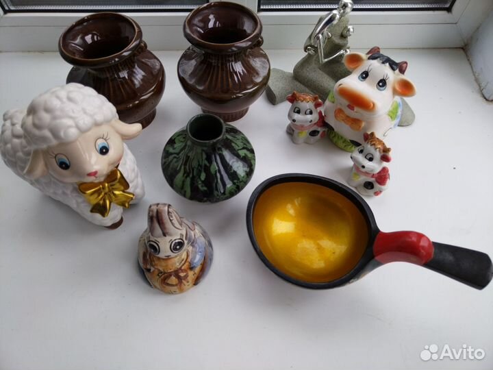 Керамические фигурки, вазочки