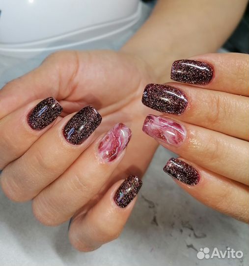 Маникюр наращивание ногтей