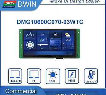 Dwin, HMI, 7", IPS, Сенсорный планшет