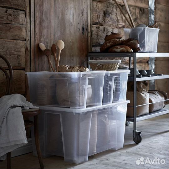 Контейнеры с крышкой икеа самла (новые), 130л 10шт