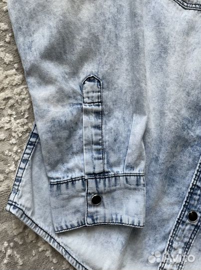 Рубашка для мальчика хлопковая под джинсу(152 см)