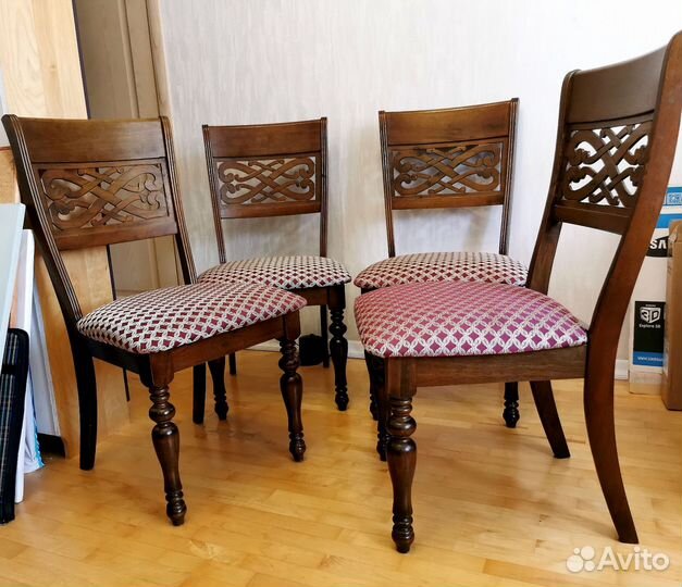 Стулья набор 4 шт, натуральное дерево