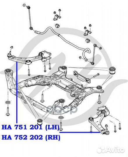 Рычаг land rover freelander 06- пер.прав. HA752