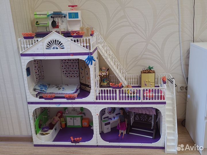 Домик для барби с мебелью