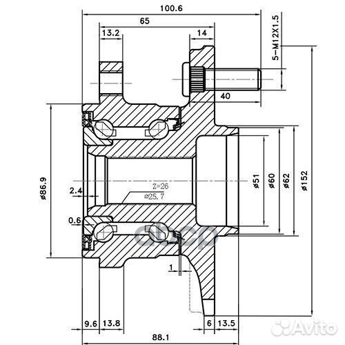 Ступица задняя Z89634R Zikmar