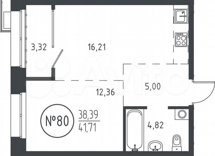 1-к. квартира, 41,7 м², 14/19 эт.