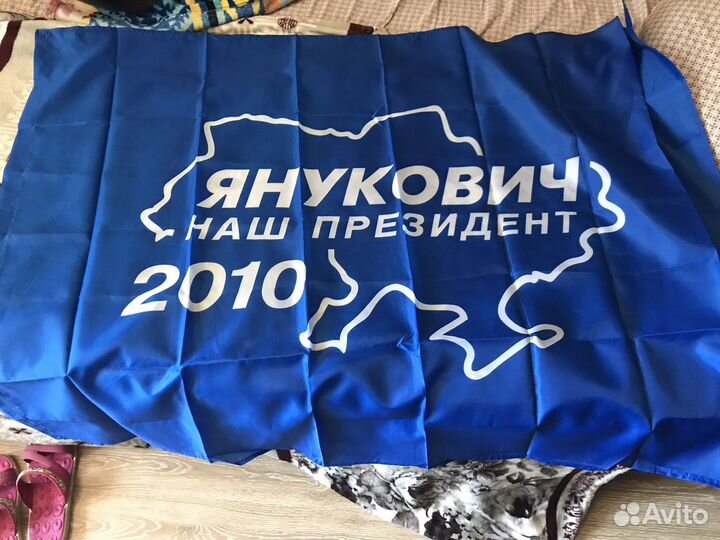 Флаг Янукович 2010г Партия регионов большой